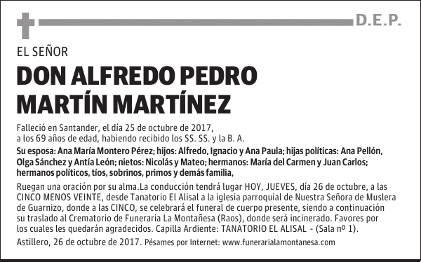 DON ALFREDO PEDRO MARTÍN MARTÍNEZ
