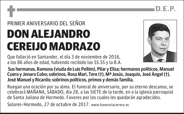DON ALEJANDRO CEREIJO MADRAZO