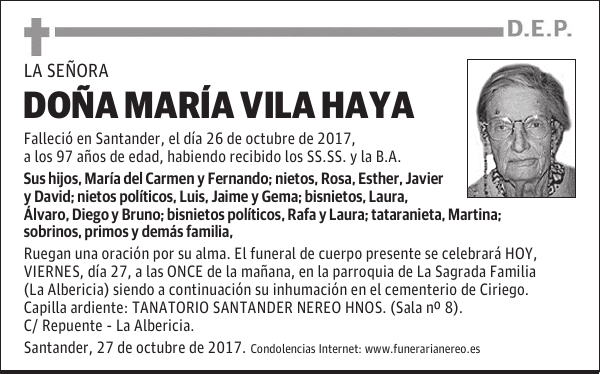 DOÑA MARIA VILA HAYA
