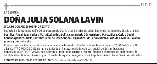 DOÑA JULIA SOLANA LAVIN