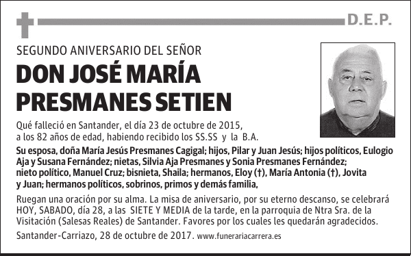 DON JOSE MARIA PRESMANES SETIEN