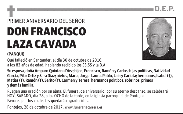 DON FRANCISCO LAZA CAVADA