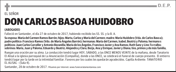 DON CARLOS BASOA HUIDOBRO