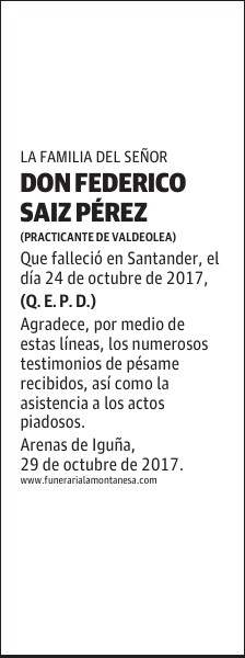 DON FEDERICO SAIZ PÉREZ