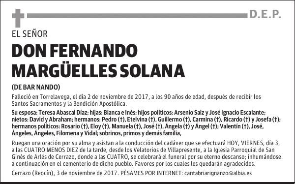 DON FERNANDO MARGÜELLES SOLANA