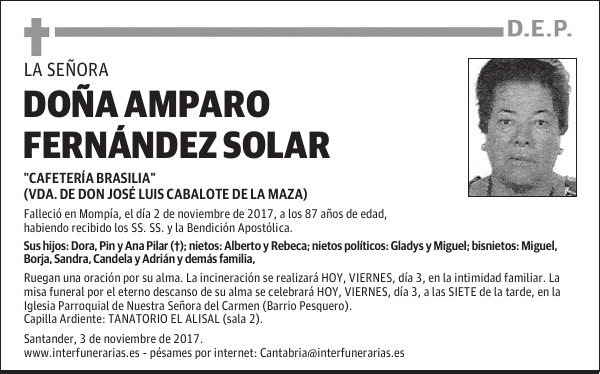 DOÑA AMPARO FERNÁNDEZ SOLAR