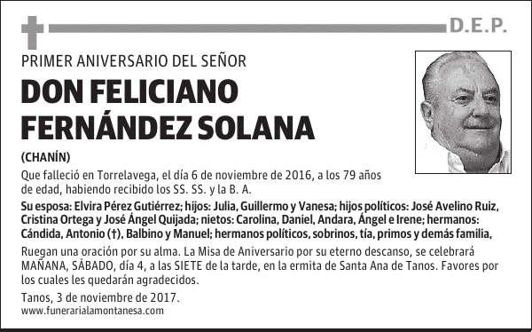 DON FELICIANO FERNÁNDEZ SOLANA