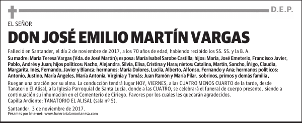 DON JOSE EMILIO MARTÍN VARGAS