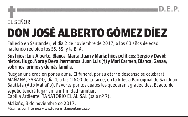 DON JOSÉ ALBERTO GÓMEZ DÍÍEZ