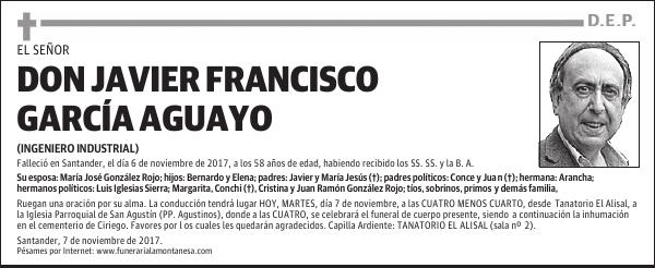 DON JAVIER FRANCISCO GARCÍA AGUAYO