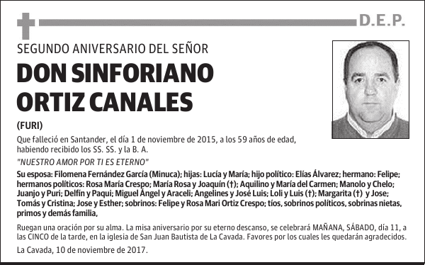 DON SINFORIANO ORTlZ CANALES