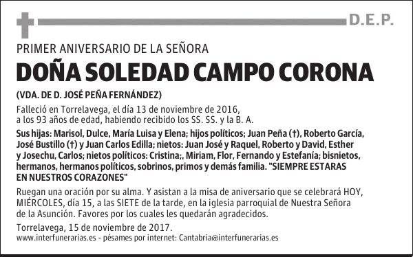 Da. SOLEDAD CAMPO CORONA