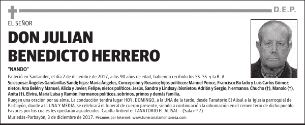 DON JULIAN BENEDICTO HERRERO