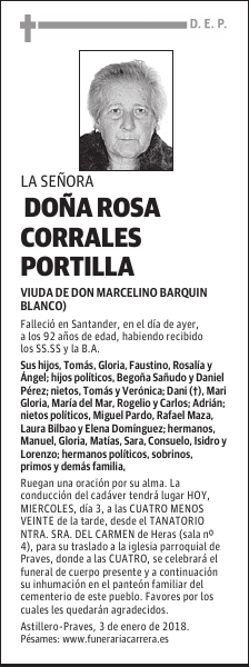 DOÑA ROSA CORRALES PORTILLA