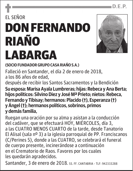 DON FERNANDO RIAÑO LABARGA