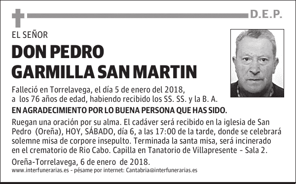DON PEDRO GARMILLA SAN MARTIN