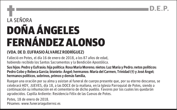 DOÑA. ÁNGELES FERNÁNDEZ ALONSO