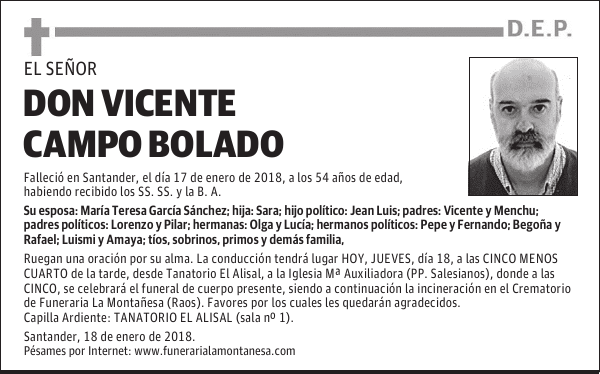 DON VICENTE CAMPO BOLADO