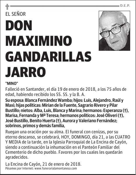 DON MAXIMINO GANDARILLAS JARRO