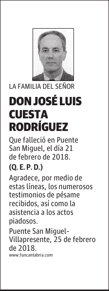 DON JOSE LUIS CUESTA RODRIGUEZ