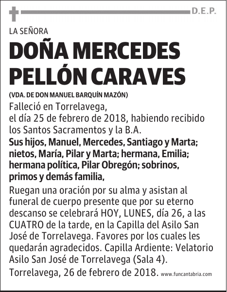 Doña Mercedes Pellón Caraves