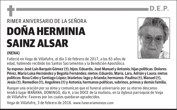 DOÑA HERMINIA SAINZ ALSAR