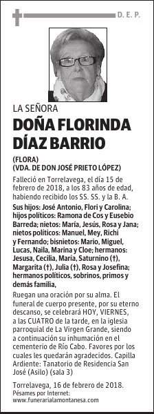 DOÑA FLORINDA DÍAZ BARRIO