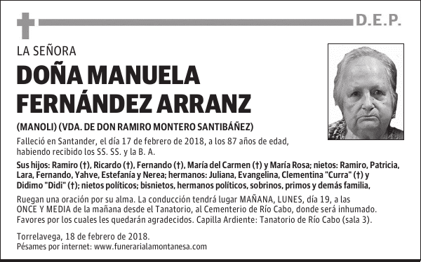 DOÑA MANUELA FERNÁNDEZ ARRANZ