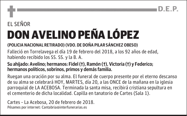 DON AVELINO PEÑA LÓPEZ
