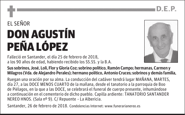 DON AGUSTIN PEÑA LOPEZ