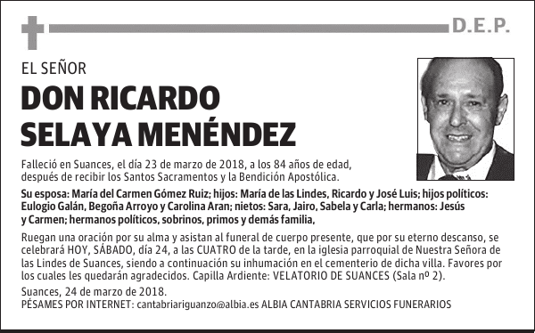 DON RICARDO SELAYA MENÉNDEZ