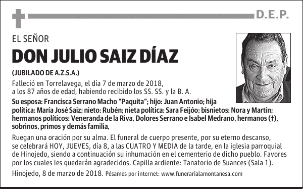 DON JULIO SAIZ DÍAZ