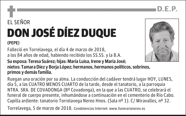 DON JOSÉ DÍEZ DUQUE