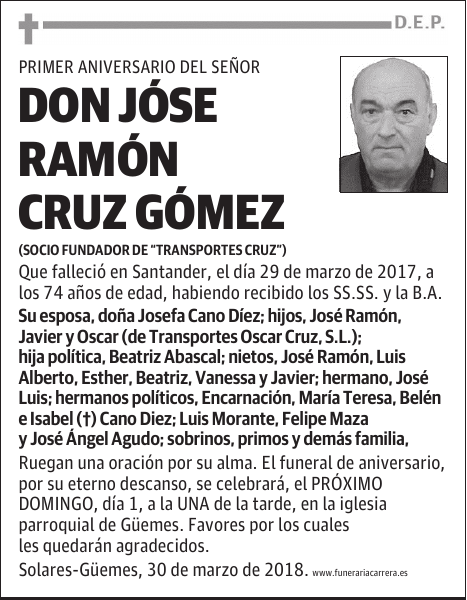 DON JÓSE RAMÓN CRUZ GÓMEZ