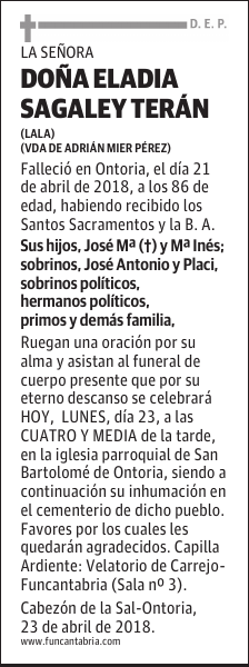 Doña Eladia Sagaley Terán