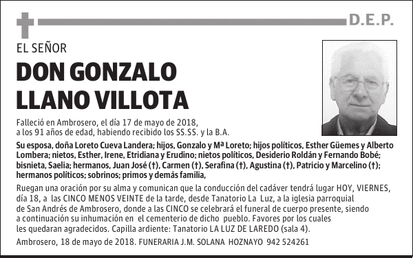 DON GONZALO LLANO VILLOTA