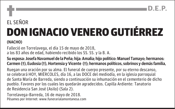 DON IGNACIO VENERO GUTIÉRREZ