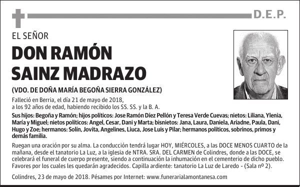 DON RAMÓN SAINZ MADRAZO