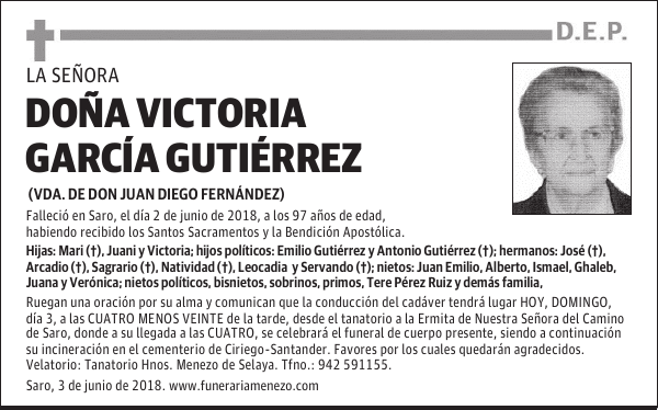 DOÑA VICTORIA GARCÍA GUTIÉRREZ