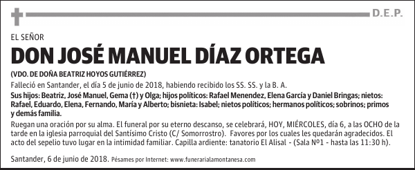 DON JOSÉ MANUEL DÍAZ ORTEGA