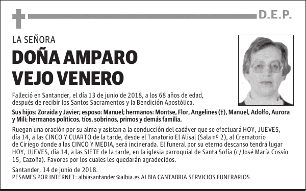 DOÑA AMPARO VEJO VENERO