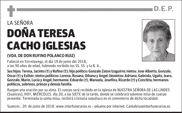 DOÑA TERESA CACHO IGLESIAS
