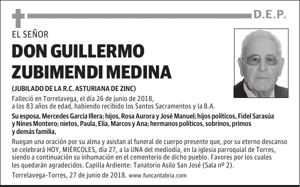Don Guillermo Zubimendi Medina
