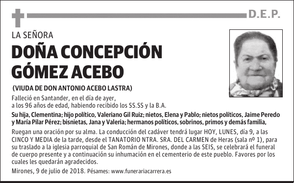 DOÑA CONCEPCION GOMEZ ACEBO