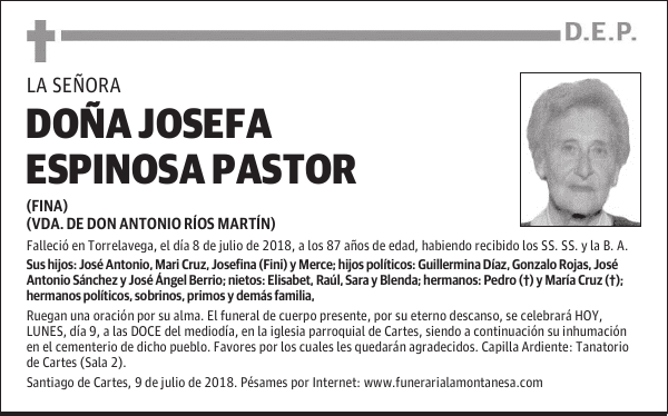 DOÑA JOSEFA ESPINOSA PASTOR