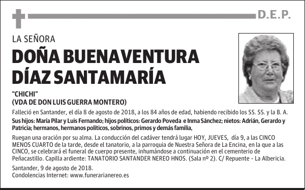 DOÑA BUENAVENTURA DÍAZ SANTAMARÍA