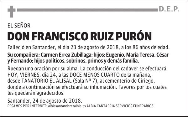 DON FRANCISCO RUIZ PURÓN