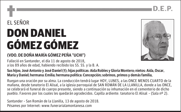 DON DANIEL GÓMEZ GÓMEZ