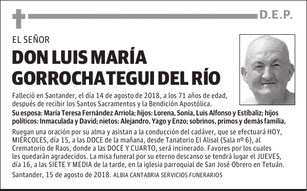 DON LUIS MARÍA GORROCHATEGUI DEL RÍO