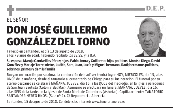 DON JOSE GUILLERMO GONZALEZ DEL TORNO